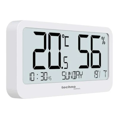 Image de Technoline WS9455 Petit thermomètre de Bureau, thermomètre, hygromètre, Surveillance la température et l&#039;humidité sur Le Lieu Travail, Affichage l&#039;heure