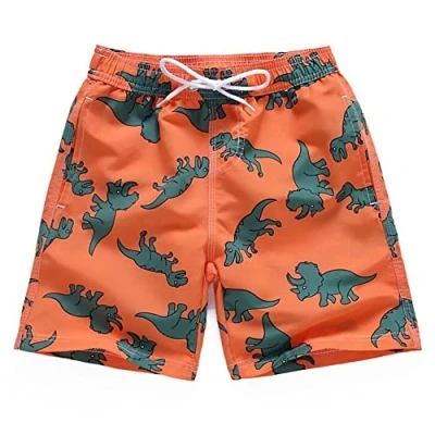 Image de FedMois Short de Bain pour Garçon et Enfant Maillot avec Slip Intérieur en Filet Séchage Rapide, Dinosaures, 5 6 Ans