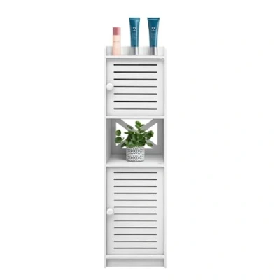 Image de HUOLE Petit Meuble Salle de Bain,Armoire Toilette Colonne Bain, Toilettes WC Rangement,Rangements Bain,Tiroir, Compartiment, Gain Place,Petits Espaces