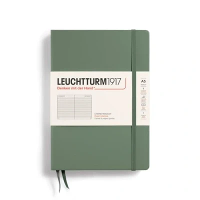 Image de LEUCHTTURM1917 365490 Carnet de notes Medium (A5), Couverture rigide, 251 pages numérotées, Olive, ligné