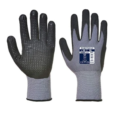 Image de Portwest Gant DermiFlex Plus, Couleur: Gris/Noir, Taille: L, A351G8RL