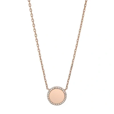 Image de Fossil Collier Pour Femmes, 40.6 Cm De Longueur, 5.1 D&#039;Extension En Acier Inoxydable Or Rose, JOF00491791
