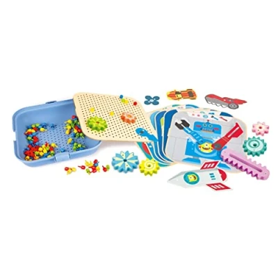 Image de Hape Jeu d’Engrenages et de Construction, E1065, Multicolore, Medium
