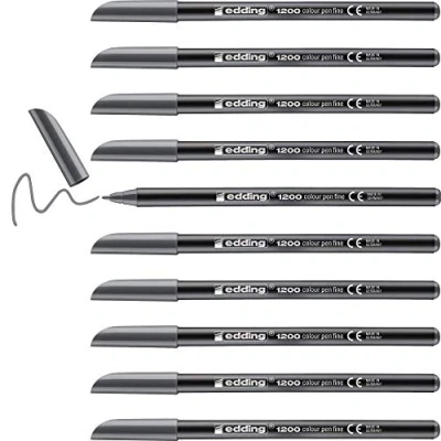 Image de edding 1200 Feutre de coloriage pointe fine vert 10 stylos ronde 1 mm stylo pour ecriture, dessin,