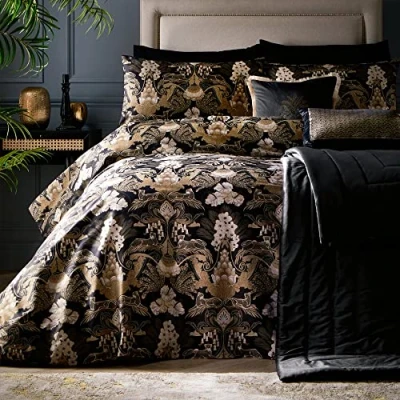 Image de Laurence Llewelyn Bowen Suburban Jungle Parure de Lit Double en Noir/doré