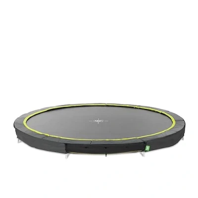 Image de EXIT Toys Trampoline Enterré Silhouette Sports ø427cm Grand Rond Semi Extérieur A Partir de 14 Ans Système Protection des Pieds Inclus Bonne Puissance Saut Noir