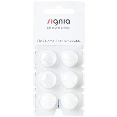 Image de Siemens Click Dome 10/12 mm Double For RIC Hearing Aids 6 Domes Each by