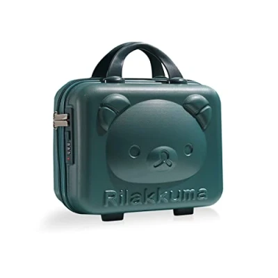 Image de Balakaka Vanity Rigide Femme Fille 10L, Case avec Code Mini Valise Rangement Poignée, Portable Voyage de Toilette Imperméable et Résistant à l&#039;usure Vert foncé