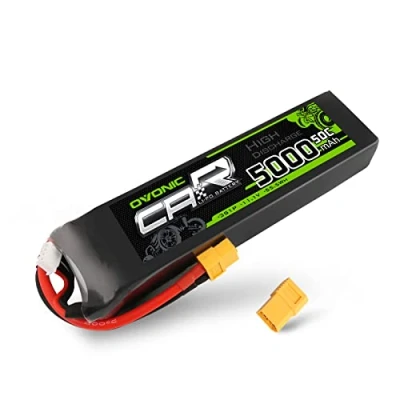 Image de OVONIC 3s Lipo Batterie 5000mAh 50C 11.1V avec connecteur XT60 Compatible RC Avion Hélicoptère Voiture Bateau Hobby (Un TRX supplémentaire)