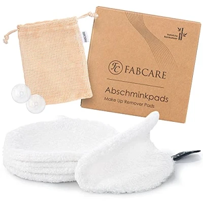 Image de Coton Démaquillant Lavable FABCARE DERMATEST : TRÈS BIEN zéro déchet &amp; durable Lingettes démaquillantes réutilisables 12 x cm lavables [4 pièces]