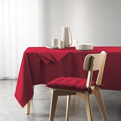 Image de Douceur d&#039;Intérieur, Nappe Rectangle (140 x 240 Cm) Mistral Bordeaux, Coton Recyclé