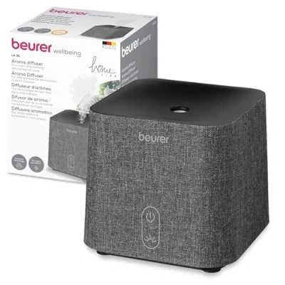 Image de Beurer la 35 Aroma Diffuser, pour Diffusion de Parfum d&#039;ambiance dans des pièces jusqu&#039;à 20 m², pulvérisation microfine par ultrasons, avec lumière LED, Silencieux et économe en énergie