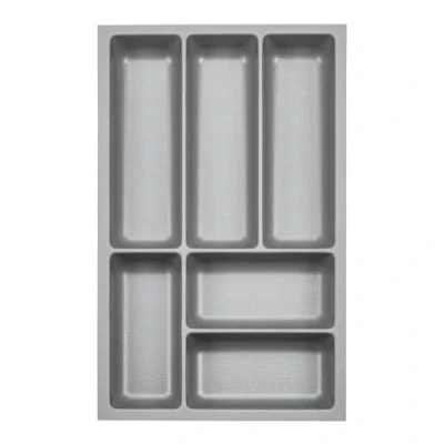 Image de ORGA BOX 3 Range couverts Profondeur : 473 x Largeur 291 mm gris argenté avec structure Canvas pour tiroirs de 40, par ex. dans les cuisines Nobilia/Noblessa à partir 08.2012.