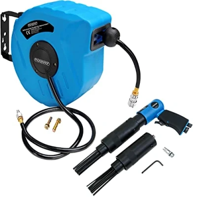 Image de Enrouleur de tuyau à air comprimé automatique 10m 1/4&#039; dévidoir derouilleur décapeur 4.000 tr/min max. 260 l/min bricolage