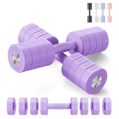 Image de MERACH Haltere Musculation Reglable,Kit Poids 4 En 1,Lot de 2, Alteres 1 4KG pour Musculation,Fitness,Domicile,Gym,Poids Réglable,Dumbbell Hommes et Femmes,Cadeau,Violet