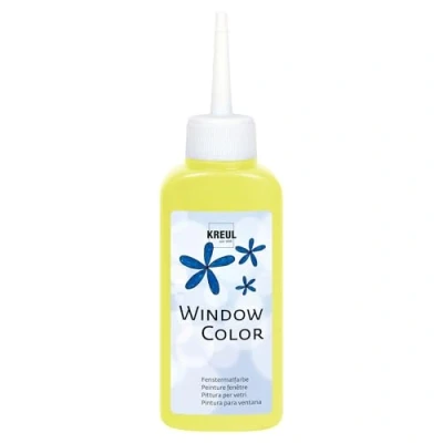 Image de Kreul 42781 Window Color Jaune Vif 80 ML, Peinture pour fenêtres à Base d&#039;eau, structurée, Verre, miroirs, carrelages et Autres Surfaces Lisses, 640963, Yellow