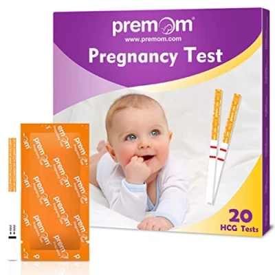 Image de Premom Tests Grossesse Précoce Bandelettes: 20 HCG Résultats Précis avec Application Française Intelligente (iOS et Android) Suivi de Fertilité