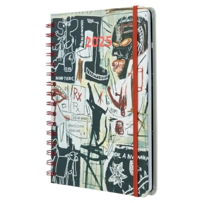 Image de Grupo Erik Agenda 2025 A5 avec vue semaine Basquiat Janvier Décembre planificateur autocollants et poche 2025,