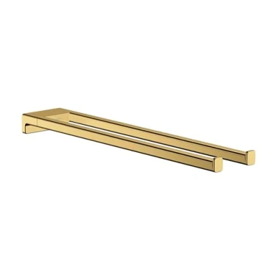 Image de hansgrohe AddStoris Porte serviettes double branche 450 mm, aspect doré poli, 41770990