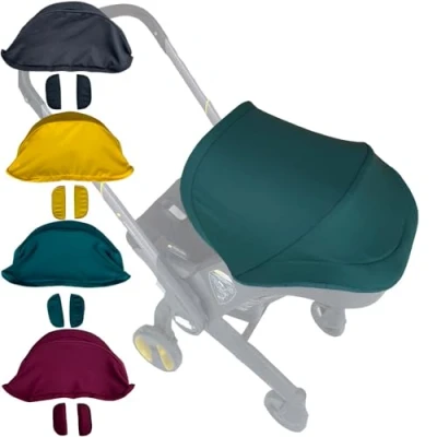 Image de Brogtorl Auvent de poussette, pare soleil en textile compatible avec siège auto et poussette Doona (Vert)