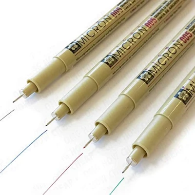Image de Sakura Pigma Micron Pigment Ecriture Pointe Superfine + Lot de 40,05 mm Noir, Bleu, Rouge et Vert