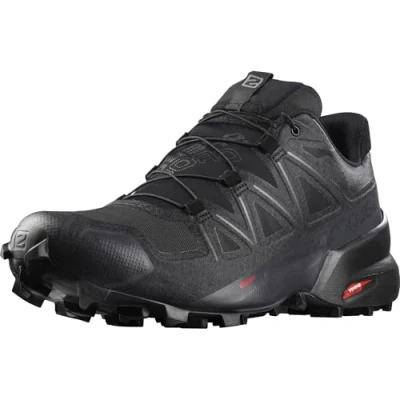 Image de Salomon Speedcross 5 Gore Tex Chaussures Imperméables de Trail Running pour Femme, Protection anti intempéries, Accroche agressive, Fit précis, Black, 37 1/3