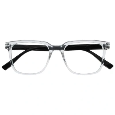 Image de OPULIZE LEO Lunettes de Lecture Monture Rectangulaire Large Transparent Branches Noires Hommes Femmes Charnières à Ressorts R55 C +3.50