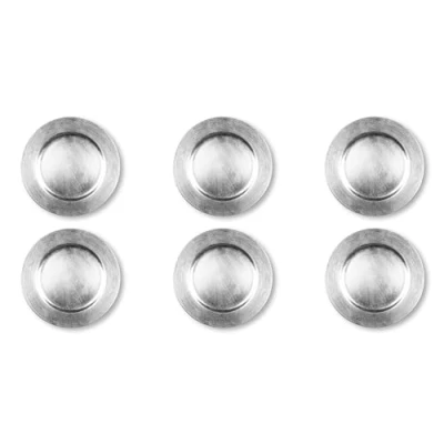 Image de Excelsa Platinum Lot de 6 sous plats, plastique PP, réutilisable, diamètre 33 cm.