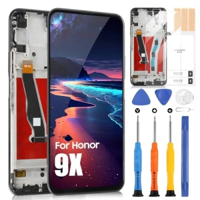Image de Écran LCD pour Huawei Honor 9X Affichage STK LX1 Remplacement Tactile Digitizer Assemblée complète avec Outils (Noir Cadre,6,59&quot;)