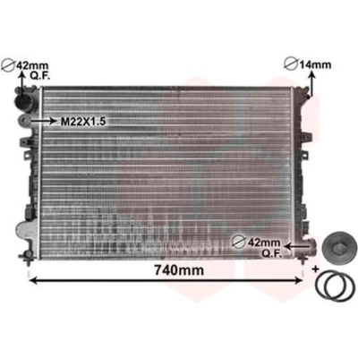 Image de VAN WEZEL 09002089 Radiateur du moteur Aluminium 670 473 35 *** IR PLUS avec joints bouchon de fermeture ailettes jointes mécaniquement