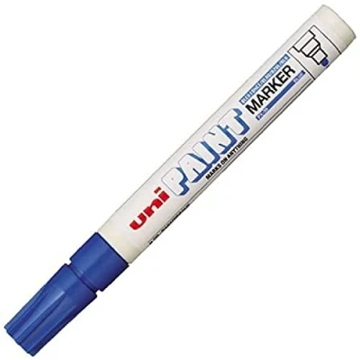Image de Uniball PX20 BLF Paint Marker Marqueur peinture huile indélébile Pointe moyenne ogive Bleu foncé Lot de 12