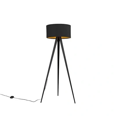 Image de Qazqa ilse Lampadaire avec Abat Jour 1 lumière H 136 cm Noir Moderne éclairage intérieur Salon I Chambre