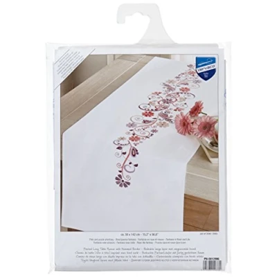 Image de Vervaco Kit chemin de table Fantaisie en rose et mauve,Multicolore,38 x 2 20 cm