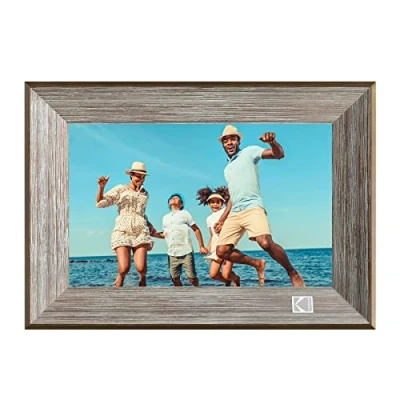 Image de KODAK Cadre Photo Numérique WiFi Numerique 10 Pouces, avec HD IPS à Écran Tactile, Bois Smart Cloud Connecté 32Go Espace, Partagez des Photos via App