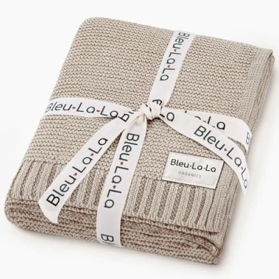 Image de Bleu La Couverture pour Bébé D&#039;emmaillotage 100% Coton Biologique Filles Et Garçons Douce Chaude Berceau Cadeau Nouveau Nés Nourrissons (Avoine)