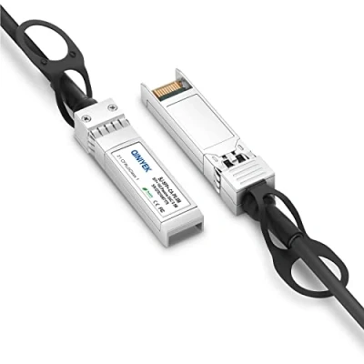 Image de QINIYEK câble 10G SFP+ DAC Twinax, passif en cuivre à connexion directe (DAC), compatible avec Cisco SFP H10GB CU0.5M, Ubiquiti UniFi, Supermicro, Netgear, Mikrotik, 0,5 mètre (1,6 pi)