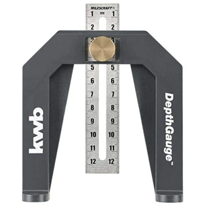 Image de kwb Jauge de profondeur pour défonceuses et scies circulaires table, y compris 2 échelles mesure en cm pouces