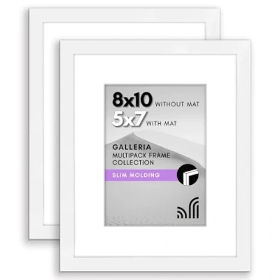 Image de Americanflat Lot de 2 cadres photo 20,3 x 25,4 cm À utiliser comme cadre 17,8 12,7 avec passe partout ou sans Formats horizontaux et