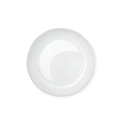 Image de Excelsa Platinum Plat Fruits, Porcelaine, Blanc/Bord Argent, 22 x 1,5 cm