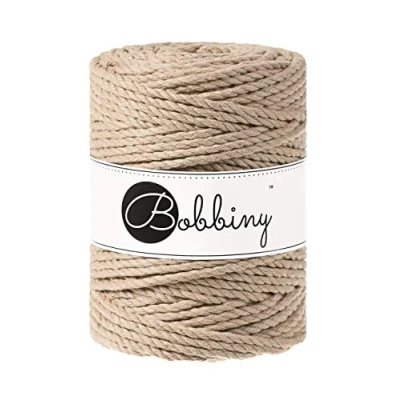 Image de Bobbiny Corde Macramé Torsadée Regular 3mm (Sand) 100m