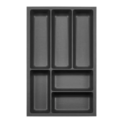 Image de ORGA BOX 3 Range couverts Profondeur : 473 x Largeur 291 mm anthracite avec structure Canvas pour tiroirs de 40, par ex. dans les cuisines Nobilia/Noblessa à partir 08.2012.
