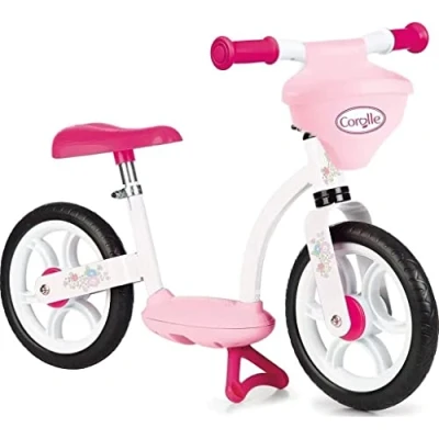 Image de Smoby Corolle Draisienne Confort Vélo Enfant Léger avec Béquille Selle Réglable Roues Silencieuses Porte Poupon Intégré 770125