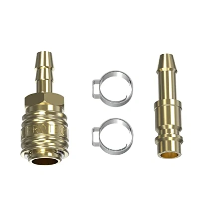 Image de AUPROTEC Kit d’Accouplement à air comprimé Raccord Rapide Laiton 8mm + Embout Colliers