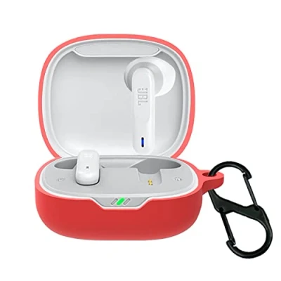 Image de GIOPUEY Étuis Compatible avec JBL Wave Flex, Coque Silicone, Poids léger, Antichoc, Portable Rouge