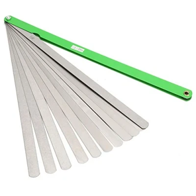 Image de Fafeicy Jauge d&#039;épaisseur d&#039;écart de 300 mm, 17 lames métriques, outil mesure en acier inoxydable 0,02 1 conception rotative et pliante, Pour la moteur, bougie, soupapes.