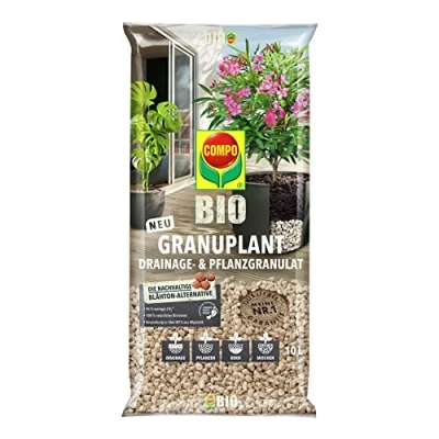Image de COMPO Bio Granuplant Granulés de Drainage et Plantation Pierre Ponce 100% Naturelle Alternative Durable à l&#039;argile expansée 10 litres
