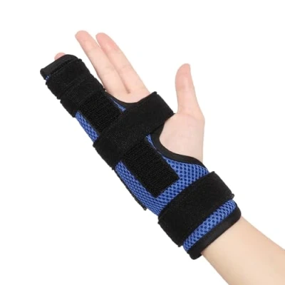 Image de YiYame Attelle petit doigt, doigt enfant, Orthèse de réglable l&#039;auriculaire pour boxe, fracture du métacarpe, l&#039;arthrite, la tendinite, Entorse, S