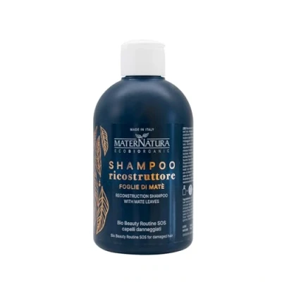 Image de Maternatura, Shampooing Reconstructeur aux Feuilles de Maté pour Cheveux Abîmés, Nettoie et Répare les Cheveux, Routine Beauté SOS Endommagés, Made in Italy 250 ml