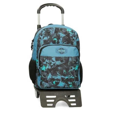 Image de ROLL ROAD Soccer Sac à dos scolaire avec chariot Noir 30 x 40 13 cm Polyester 15,6 L, Noir,
