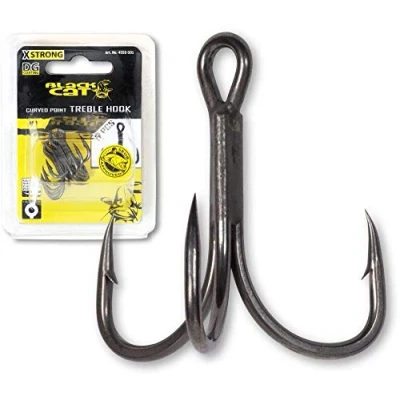 Image de Hameçons triples Black Cat Curved Point DG Taille 3/0 (5 pcs)